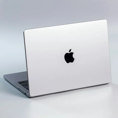 Mac on white desk
